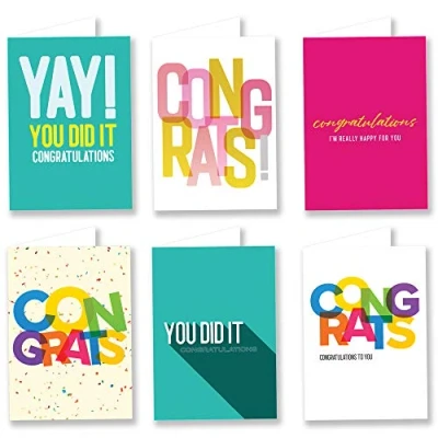 Image of Ruby Ashley 30 Pack Eco Friendly Congratulations Cards Multipack Colourful With Envelopes Box Set For Adults and Kids