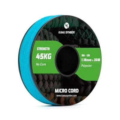 Image of Kamu Synber Micro Cord 1.18mm Paracord Braided Rope 30m Spool for Bracelet, Crafting, Jewelry Making, Key Chains Support 45kg Turquoise