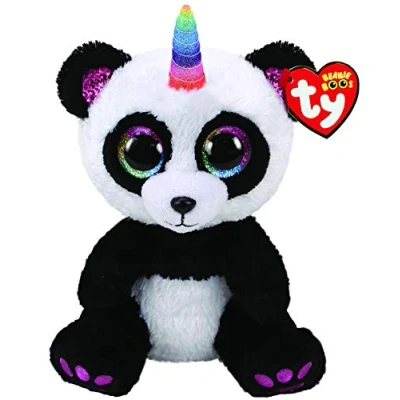 Image of Ty UK Ltd 2005089 Paris Panda W/Horn Boo Med Plush Animal, Multicolor, 24cm