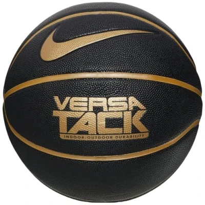 Image of Nike Unisex Adult Versa Tack 8P basketball, black/metallic gold/black/metallic gold, 7