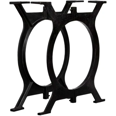 Image of vidaXL Dining Table Legs 2 pcs O Frame Cast Iron