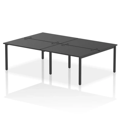 Image of Impulse Bench B2B 4 Person 1200 Black Frame Office Desk