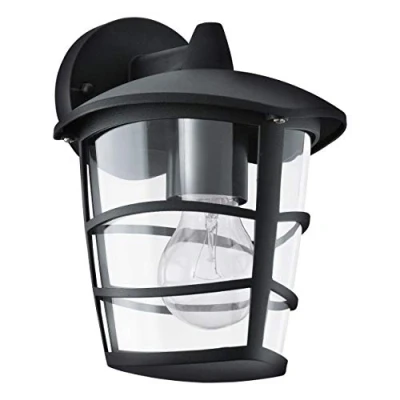Image of Eglo 93098 E27 Black Outdoor Wall Light ALORIA