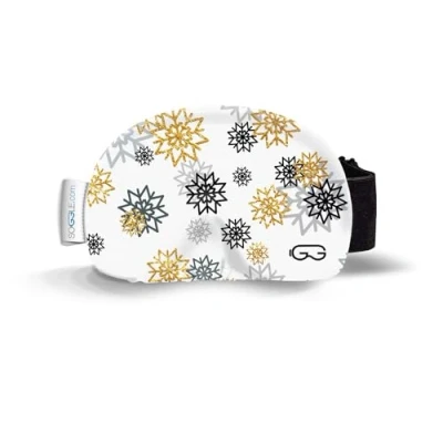 Image of Soggle Ski Goggles Protective Cover Microfibre One Size Snowflakes White