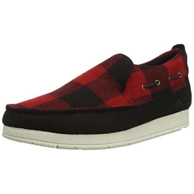 Image of Sperry Moc Sider Buffalo Check Male Slip On Mens Shoes RED Size UK 9