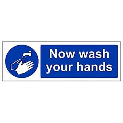 Image of V Safety Mandatory General Now Wash Your Hands 450 X 150mm