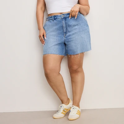 Image of Good American 90S Denim Long Shorts US 4/UK 8