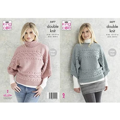 Image of King Cole 5477 Knitting Pattern Womens Sweaters in Subtle Drifter DK