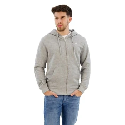Image of Pepe Jeans Men&#039;s Edward Zip Sweatshirt, Grey (Grey Marl), XXL