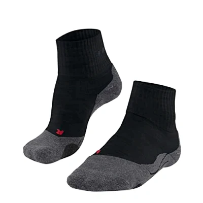 Image of FALKE Women&#039;s TK2 Explore Short W SSO Wool Thick Anti Blister 1 Pair Hiking Socks, Black (Black Mix 3010), 7 8