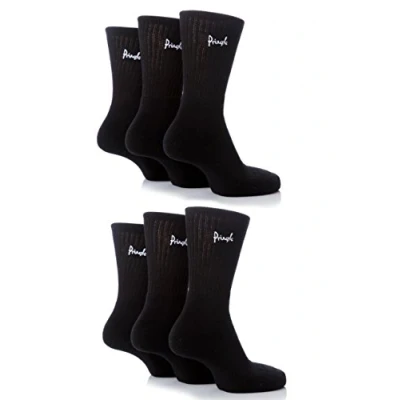 Image of Mens 6 Pair Pringle Full Cushion Sports Socks Black 7 11