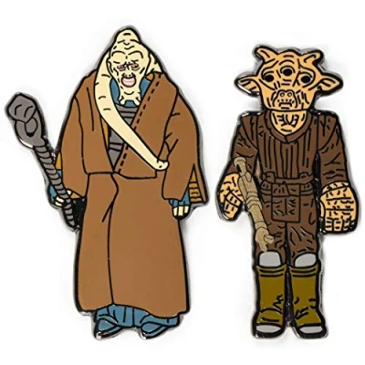 Image of Numskull Pin Kings Official Star Wars Bib Fortuna &amp; Ree Yees Set of 2 Collectible Metal Enamel Badges