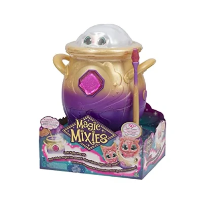 Image of Magic Mixies Famosa My, Pink Plush Toy, Interactive with Pocket Cauldron, Lights and Sounds, Fog Effect, Funny Doll Wand, (MGX0000)