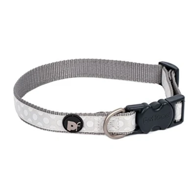 Image of Petface Light Grey Tonal Dots Print Dog Collar, Medium