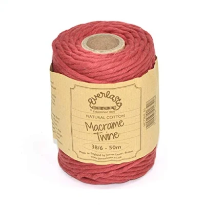 Image of 50M Spools Everlasto Single Twist Soft Cotton Coloured Macrame Craft Twine 38/6 (4mm approx) (Terracotta)