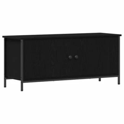 Image of vidaXL Black oak TV Stand Particle board, Metal 102 x 35 45 cm