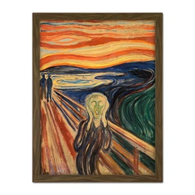 Image of Wee Blue Coo Edvard Munch Scream Artwork Framed Wall Art Print 18X24 Inch
