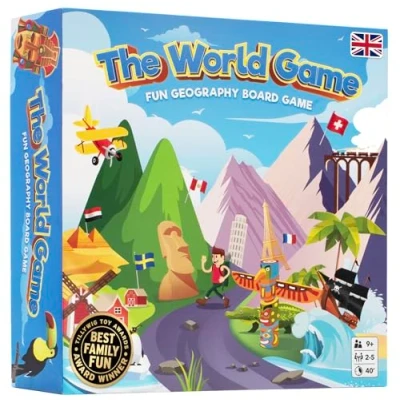Image of The World Game Fun Geography Board Educational for Kids &amp; Adults Cool Learning Gift Idea Teenage Boys Girls