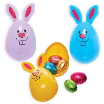 Image of Baker Ross FN005 Easter Bunny Eggs Pack of 12, Party Bag Fillers for Kids