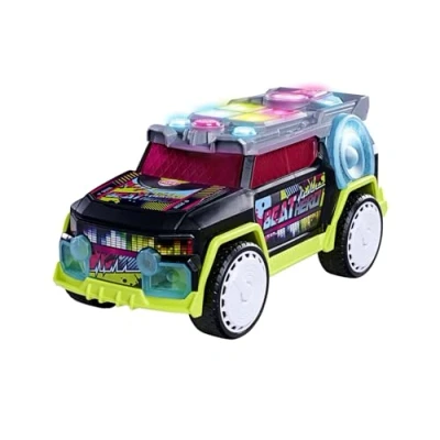 Image of Dickie Toys BEAT HERO TOY car with DJ desk and 22 sounds, hip hop, pop electronic beats, music LED light show, 3 game modes for children aged years over