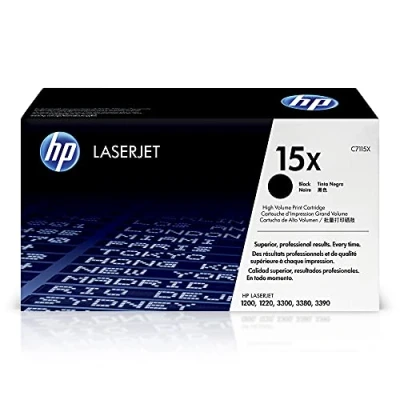 Image of HP C7115X 15X High Yield Original LaserJet Toner Cartridge, Black, Single Pack