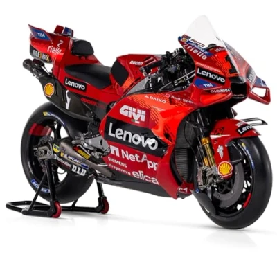 Image of Bburago 1/18 Scale 36396 Ducati Desmosedici GP23 Motorcycle Moto GP #1 F. Bagnaia