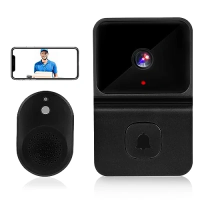 Image of Luckits Video Doorbell Wireless, Home Smart Detection Door Bell Two Way Audio Camera Intercom HD Night Vision WiFi Wireless for iOS &amp; Android Phone