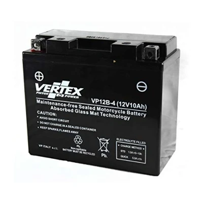 Image of Vertex VP12 B 4 Sealed AGM Motorcycle/Powersport Battery, 12V, 10Ah, CCA ( 18) 210, Replaces: CT12B 4, BS, YT12B BS Perfect battery for Motorcycle, ATV&#039;s, Personal Watercraft and Snowmobiles