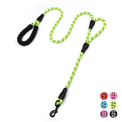 Image of Strong Rope Dog Lead 6ft Long with Two Padded Handles,Heavy Duty,Reflective Double Handle Training for Large Dogs or Medium Dogs,Dual Handles Leash(Green)