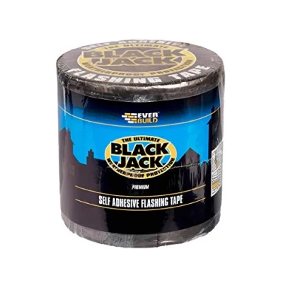 Image of Everbuild Black Jack Strong Self Adhesive Flashing Tape Natural Lead Look Finish 150mm x 3m