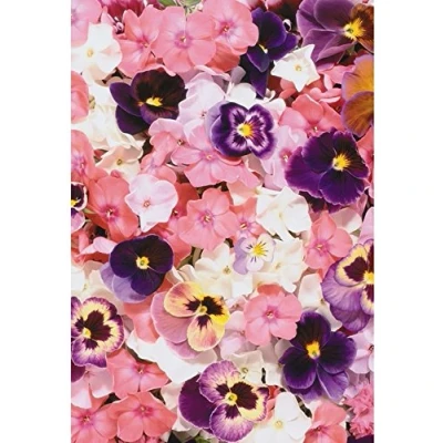 Image of 1 x A4 Printed Pink Pansy Flower Floral Wallpaper Decor Icing Sheet Edible Cake Topper Decorated Perfect for Large Cakes