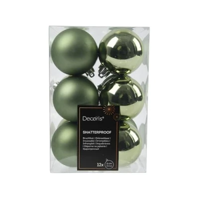 Image of Kaemingk Shatterproof Baubles Rosemary Green 6cm