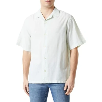 Image of JACK &amp; JONES Men&#039;s Jprblusummer Linen Resort Shirt S/S Sn, Desert Sage/Fit: Relax fit, S