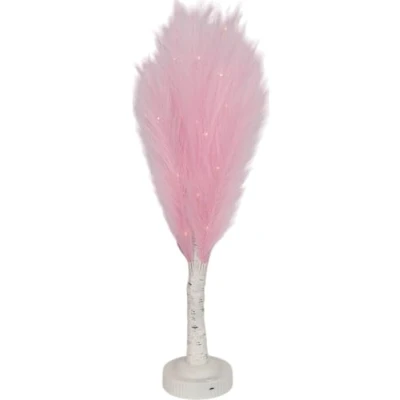 Image of SHATCHI 70cm Pink Feather Tree Table Lamp Warm White LEDs Lighted Pampas Battery Operated Decorative Night Light for Christmas, Home, Events, Holiday Decorations