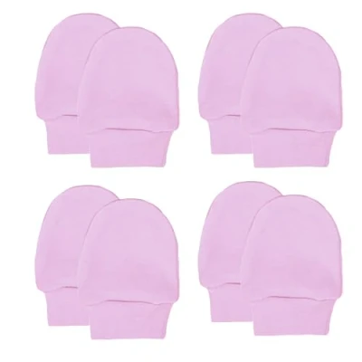 Image of Soft Touch 100% Cotton Baby Anti Scratch Mittens 4 Pack (Blue)
