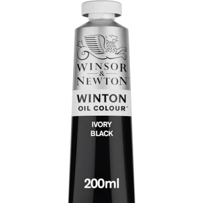 Image of Winsor &amp; Newton Winton 200ml Oil Colour Ivory Black,1437331