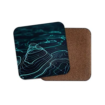 Image of 1 x Amazing 3D Landscape Coaster Geography Teacher Map Neon Fun #13185