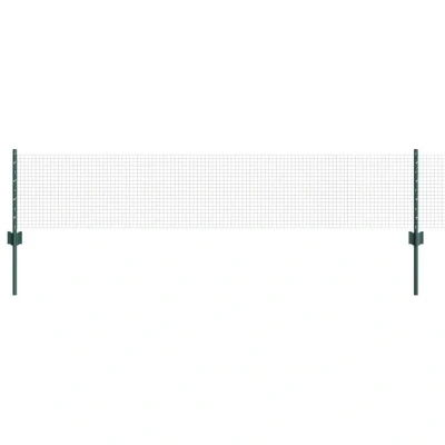 Image of vidaXL Welded Wire Fence with 11 U Posts Green 0.4x25 m Steel
