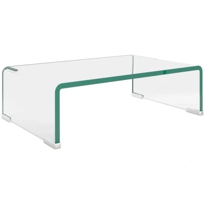 Image of vidaXL TV Stand/Monitor Riser Glass Clear 40x25x11 cm
