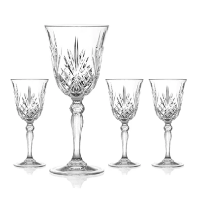 Image of DIAMANTE Chatsworth Wine Glasses Made from Premium Lead Free Crystal Set of 4