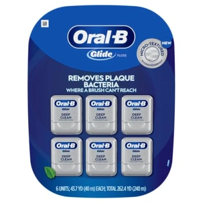 Image of Oral B Glide Pro Health Dental Floss, Deep Clean, Mint, 40m, Pack of 6