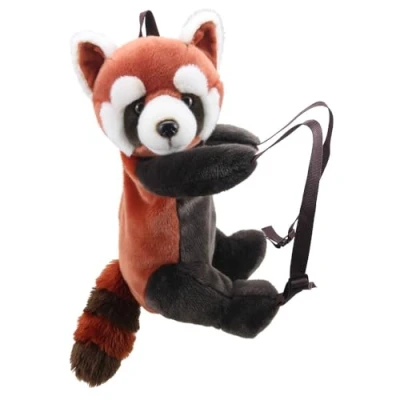 Image of The Puppet Company Red Panda Backpack for Kids, Versatile &amp; Multifunctional Soft Animal Design, 42cm Height, Cute Stuffed Rucksack, Quality Plush, Best Gift Boys Girls, Unisex Shoulder Bag