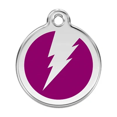 Image of Red Dingo Flash Dog Id Tag, Purple, Medium
