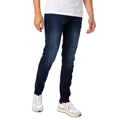 Image of Replay men&#039;s jeans Anbass slim fit with power stretch, Blue (Dark 007), 32W / 36L