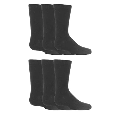 Image of SockShop Kids Bamboo School Socks Boys Girls Plain Striped Breathable, Soft, Cooling Comfort Cuff Smooth Toe Seams 6 Pairs Grey 12.5 3.5 (8 12 Years)