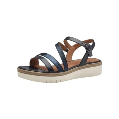 Image of Tamaris Women&#039; 1 28215 42 Flat Sandal, Navy, 3.5 UK
