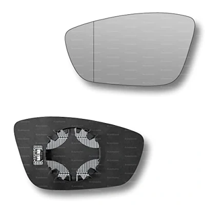 Image of Less4spares Replacement Wing Mirror Glass Left Compatible with Peugeot 208 2012 2019 CLIP ON Passnager Near Side N/S Heated Blind Spot