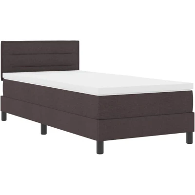 Image of Box Spring Bed with Mattress Dark Brown 90x200 cm Fabric Vidaxl