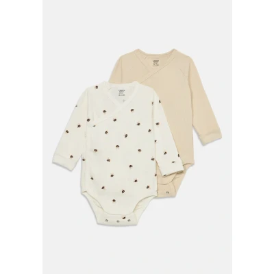 Image of 2 pack ribbed wrap bodysuits