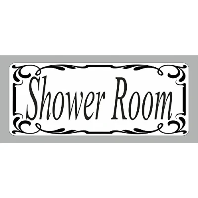Image of Shower Room Door Sign Self Adhesive Vinyl Sticker, Decal Bath Bathroom, WC